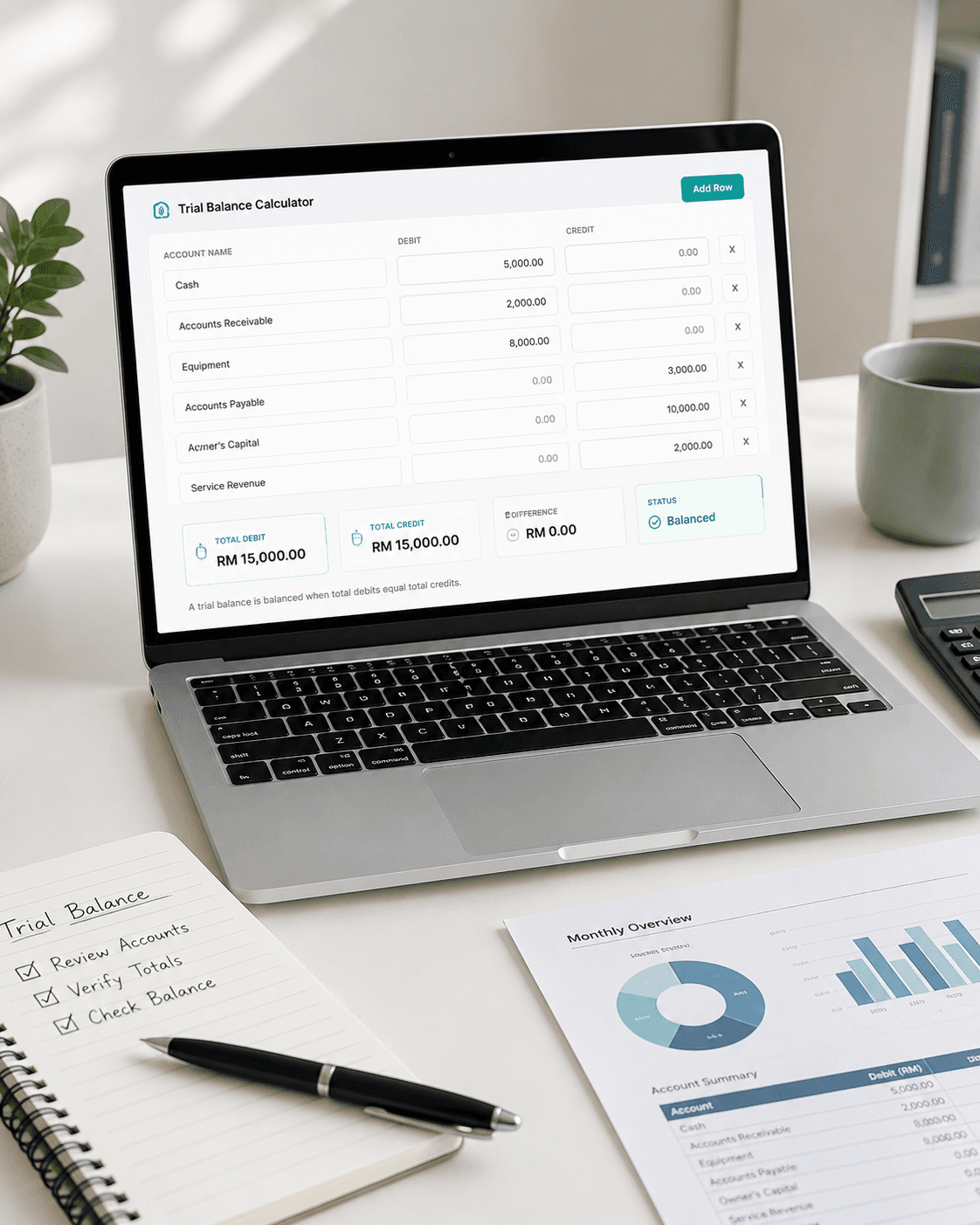 Trial Balance Calculator preview